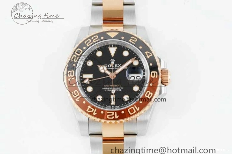 MiroTime 0420 Durable GMT-Master II 126711 CHNR Black Brown Ceramic Clean Factory 1:1 Best Edition on SS RG Bracelet VR 2108